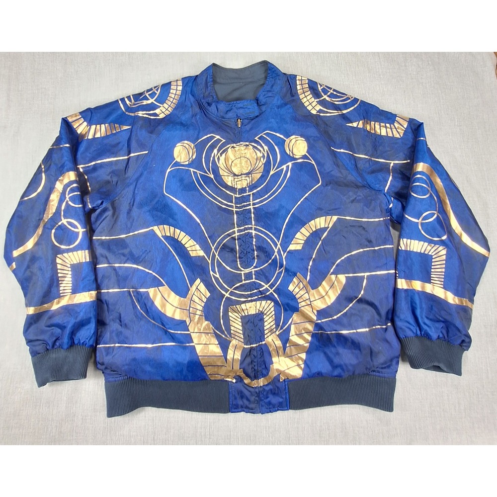 Marvel Eternals Reversible Bomber Jacket Blue Gold Celestial Navy Mens XL